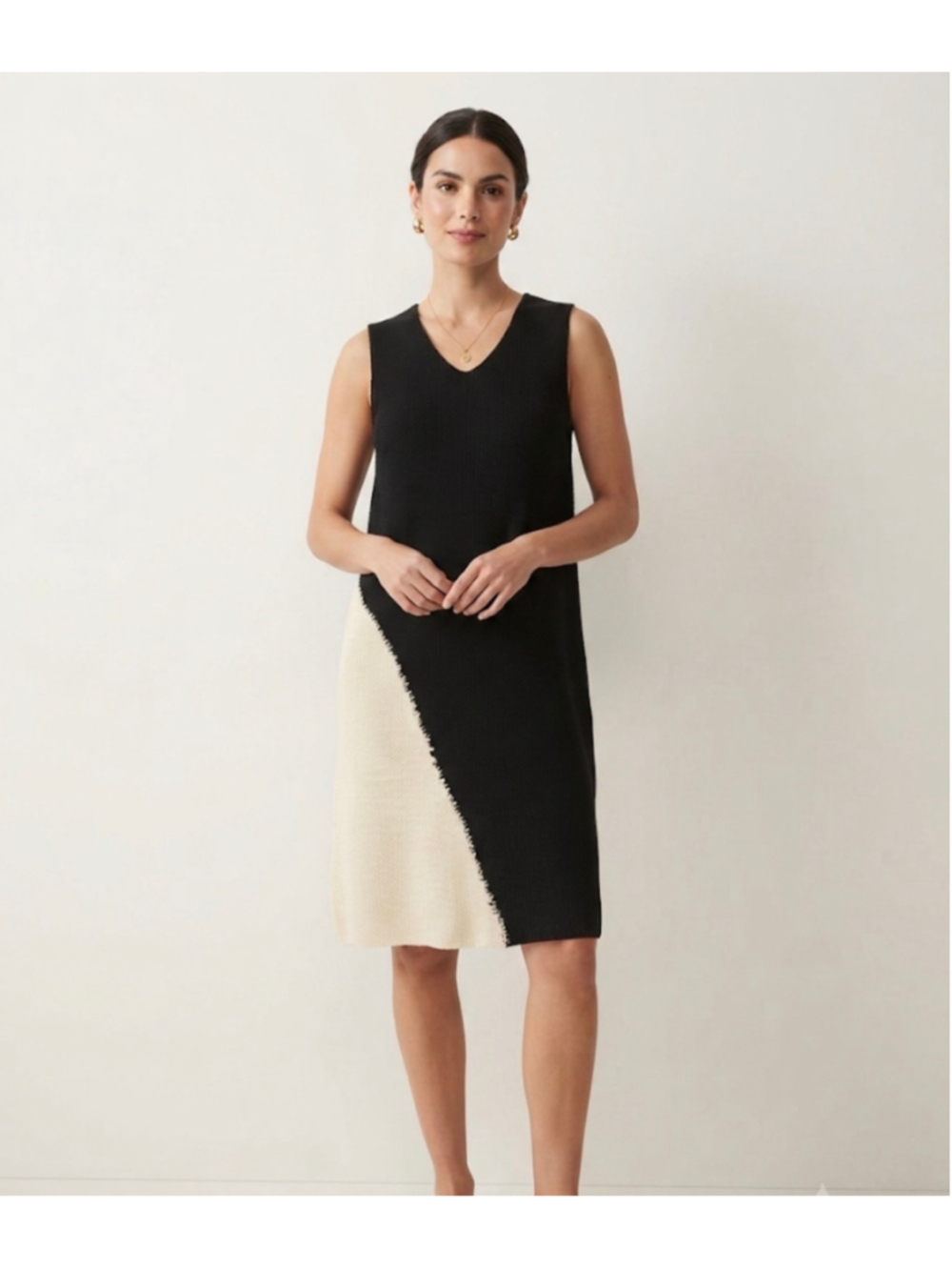 Zara Mini Dress Size M Black and White Colorblock Knit